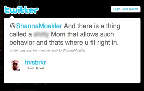 Travis Barker, Shanna Moakler, Twitter