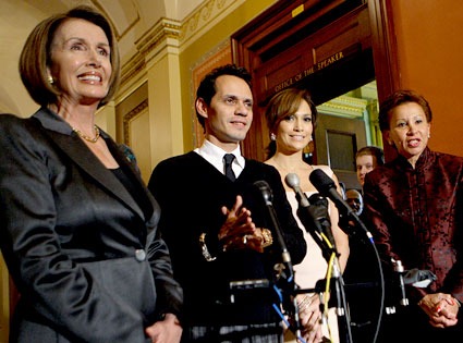 Nancy Pelosi, Jennifer Lopez, Marc Anthony, Nydia Velazquez