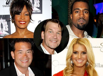 Whitney Houston, Kanye West, Jon Gosselin, Jessica Simpson, Patrick Swayze