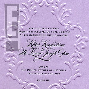 khloe kardashian Odom, lamar odom, wedding invitations 