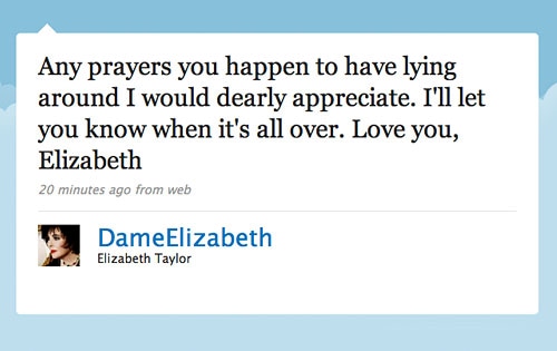 Elizabeth Taylor, Twitter
