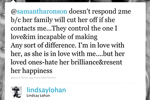 Lindsay Lohan, Twitter Page