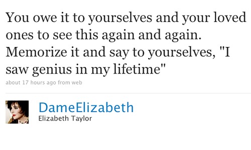 Elizabeth Taylor, Twitter