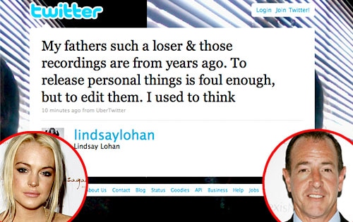 Lindsay Lohan, Michael Lohan, Twitter