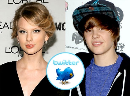 Taylor Swift, Justin Bieber, Twitter Logo