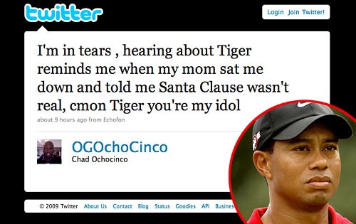 Chad OchoCinco, Twitter, Tiger Woods