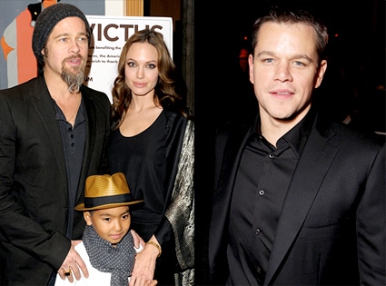 Brad Pitt, Angelina Jolie, Maddox Jolie PItt, Matt Damon