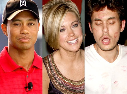 Tiger Woods, Kate Gosselin, John Mayer