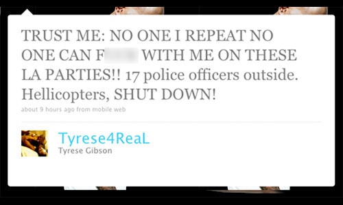 Tyrese Gibson, Twitter