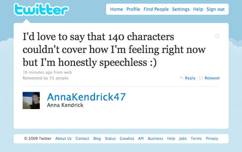 Anna Kendrick, Twitter