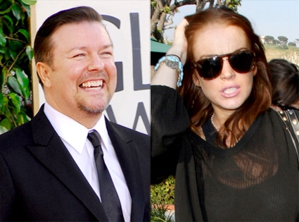 Ricky Gervais, Lindsay Lohan