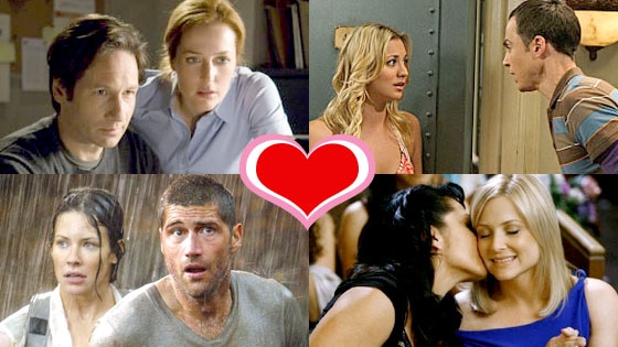 TV Couples We Love, David Duchovny, Gillian Anderson, The X-Files, Sara Ramirez, Jessica Capshaw, Grey's Anatomy, Matthew Fox, Evangeline Lilly, Lost, Jim Parsons, Kaley Cuoco, The Big Bang Theory