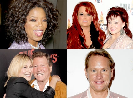 Oprah Winfrey, Wynonna Judd, Naomi Judd, Tatum O'Neal, Ryan O'Neal, Carson Kressley