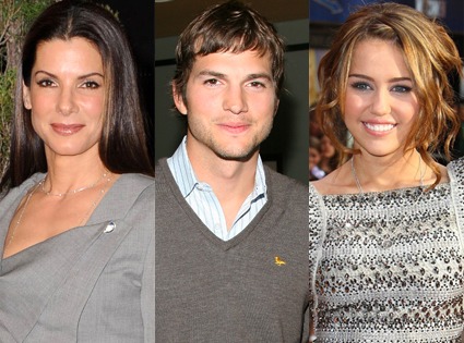 Sandra Bullock, Ashton Kutcher, Miley Cyrus