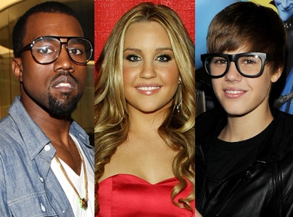Amanda Bynes, Kanye West, Justin Bieber