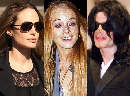 Angelina Jolie, Lindsay Lohan, Michael Jackson