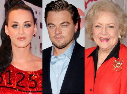 Katy Perry, Leonardo DiCaprio, Betty White