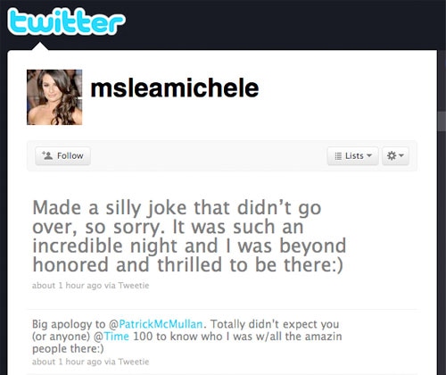 Lea Michele, Twitter