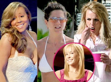 Mariah Carey, Jennifer Aniston, Britney Spears, Chelsea Handler