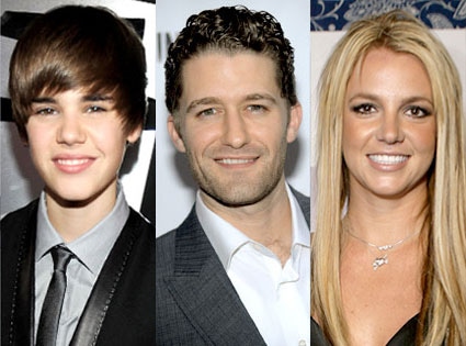 Justin Bieber, Matthew Morrison, Britney Spears