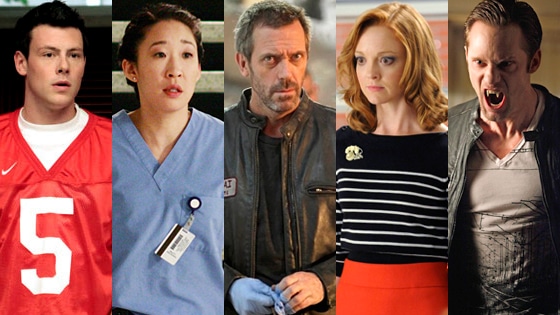 Cory Monteith, Glee, Sandra Oh, Grey's Anatomy, Hugh Laurie, House, Jayma Mays, Glee,  Alexander Skarsgard, True Blood