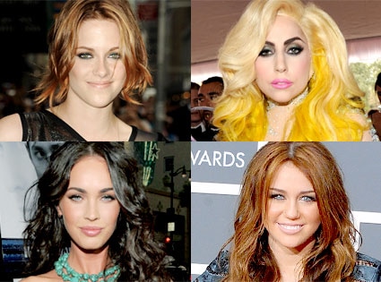 Kristen Stewart, Lady Gaga, Megan Fox, Miley Cyrus