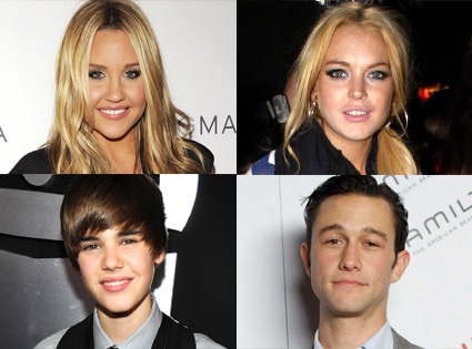Lindsay Lohan, Lindsay Lohan, Justin Bieber, Joseph Gordon-Levitt