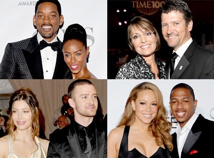 Will Smith, Jada Pinkett-Smith, Sarah Palin, Todd Palin, Justin Timberlake, Jessica Biel, Mariah Carey, Nick Cannon