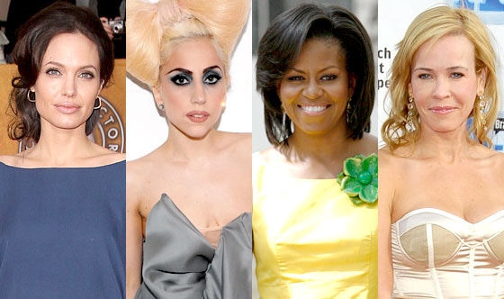 Angelina Jolie, Lada Gaga, Michelle Obama, Chelsea Handler