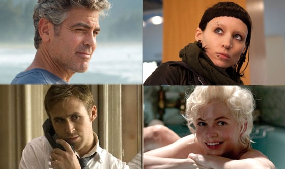 The Ides of March, The Descendants, My Week With Marilyn, The Girl With the Dragon Tattoo