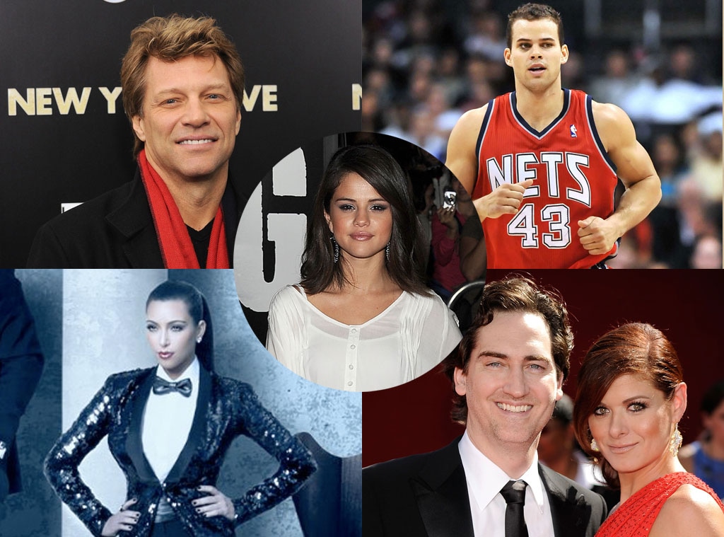 Kris Humphries, Debra Messing, Daniel Zelman, Kim Kardashian, Jon Bon Jovi, Selena Gomez