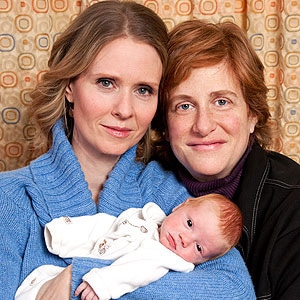 Cynthia Nixon, Christine Marinoni, Max Ellington Nixon-Marinon