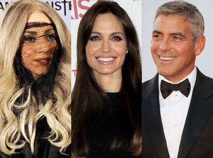 Lady Gaga, Angelina Jolie, George Clooney