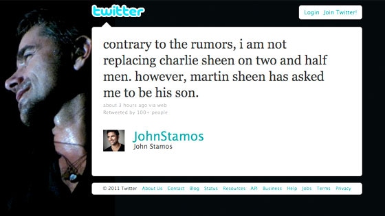 John Stamos, Twitter