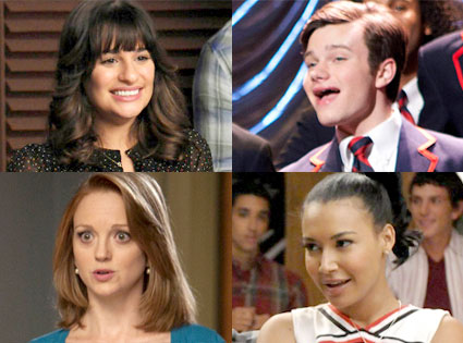 Glee, Lea Michele, Chris Colfer, Jayma Mays, Naya Rivera