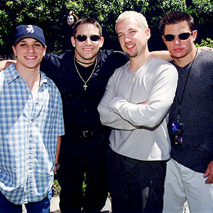Nick Lachey, Justin Jeffre, Jeff Timmons, & Drew Lachey Signed 98 Degress  5x7 Promo Card (BGS Encapsulated)