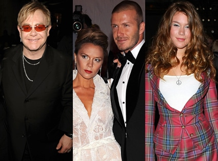 Elton John, Victoria Beckham, David Beckham, Joss Stone