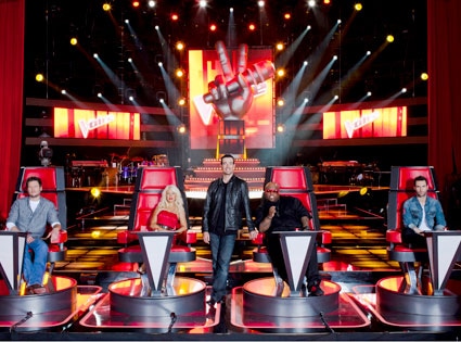 The Voice, Blake Shelton, Christina Aguilera, Carson Daly, Cee Lo Green, Adam Levine