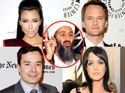 Kim Kardashian, Neil Patrick Harris, Jimmy Fallon, Katy Perry, Osama Bin Laden