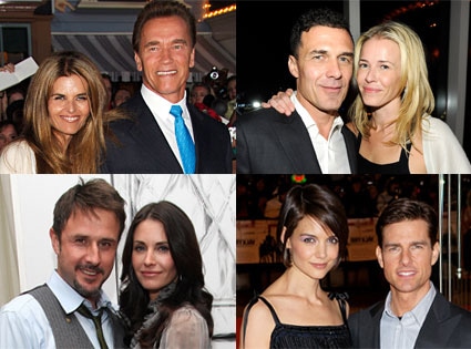 Tom Cruise, Katie Holmes, Courteney Cox, David Arquette, Arnold Schwarznegger, Maria Shriver, Chelsea Handler, Andre Balazs