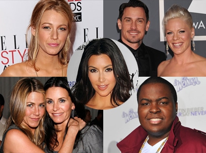 Blake Lively, Pink, Cary Hart, Jennifer Aniston, Courteney Cox, Sean Kingston, Kim Kardashian