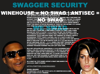Amy Winehouse website, hacked