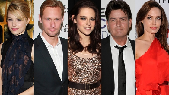 Kristen Stewart, Charlie Sheen, Alexander Skarsgard, Dianna Agron, Angelina Jolie
