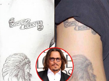 Johnny Depp from What Were They Inking?! Stars' Regrettable Tattoos | E ...