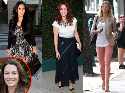 Cameron Diaz, Drew Barrymore, Kim Kardashian, Kate Middleton, Catherine Duchess of Cambridge