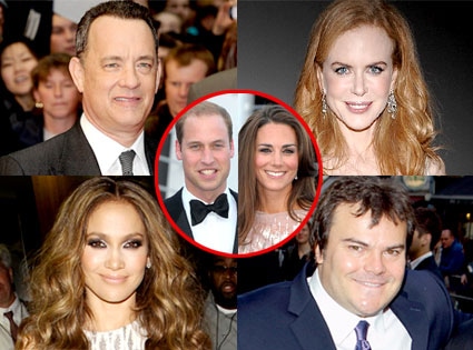 Tom Hanks, Nicole Kidman, Jennifer Lopez, Jack Black, Catherine Duchess of Cambridge, Prince William Duke of Cambridge