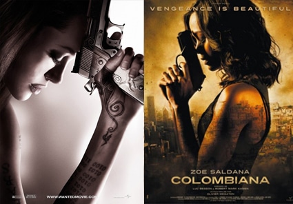 Wanted, Angelina Jolie, Colombiana, Zoe Saldana