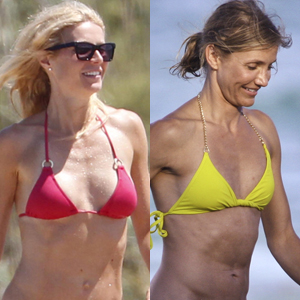 Gwyneth Paltrow splashes around in bikini on the beach
