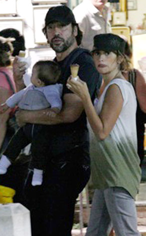 Cute Alert Pen lope Cruz and Javier Bardem Take Baby Leo Out for