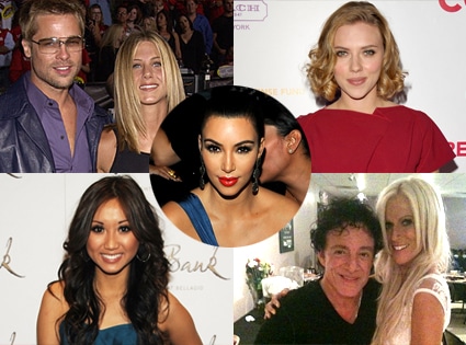Brad Pitt, Jennifer Aniston, Scarlett Johansson, Brenda Song, Michaele Salahi, Neal Schon, Kim Kardashian 